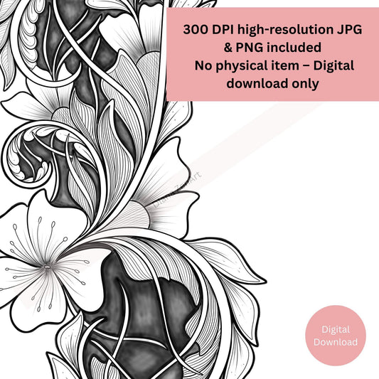 Elegant Botanical Digital Tattoo