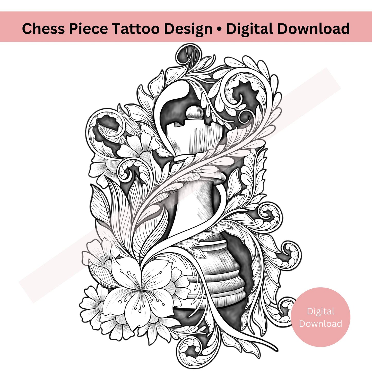 Chess Piece Tattoo Design