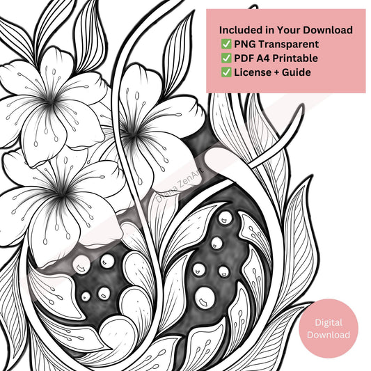 Delicate Floral Tattoo Design Hand Drawn