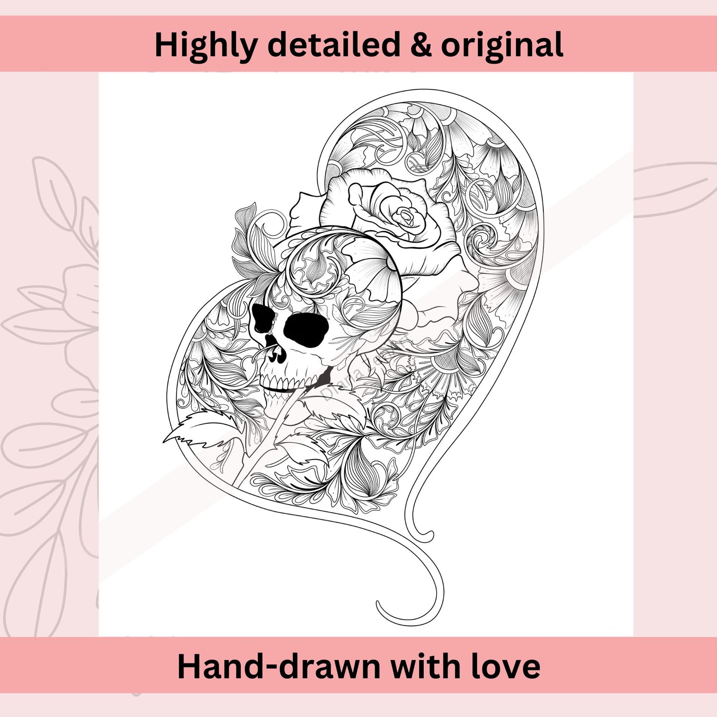Skull and Rose Tattoo Design