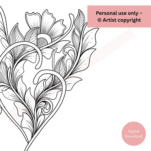 Heart Leaf Tattoo Design