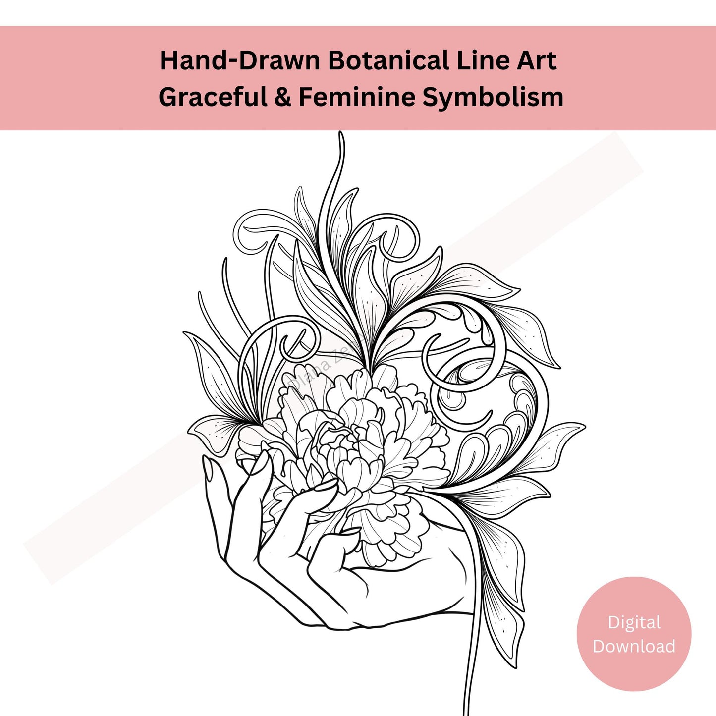 Hand Holding Flower Tattoo