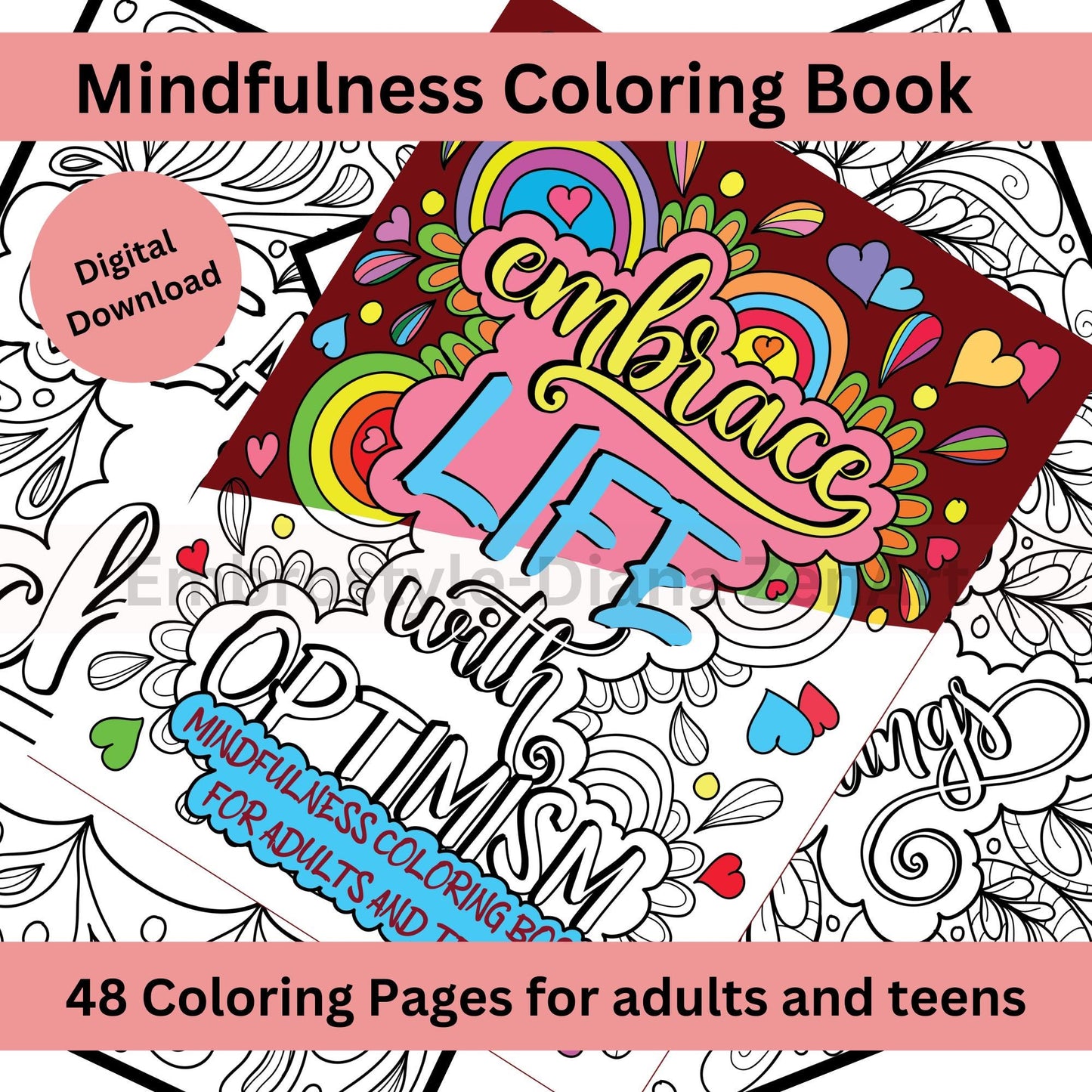 Mindfulness Coloring Book for adults and Teens