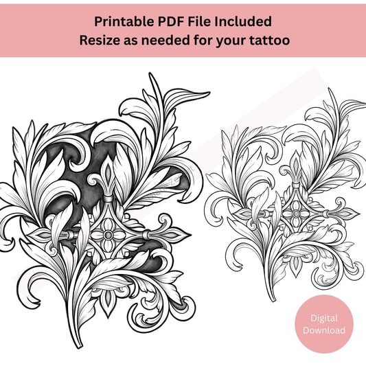 baroque-ornamental-tattoo-line-art-close-up