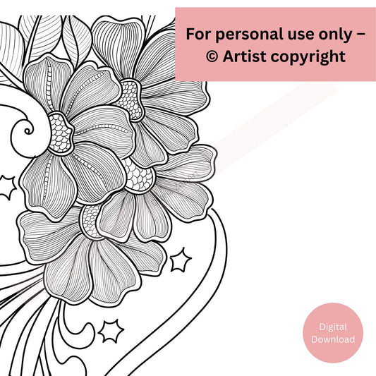 Heart & Flower Tattoo Design