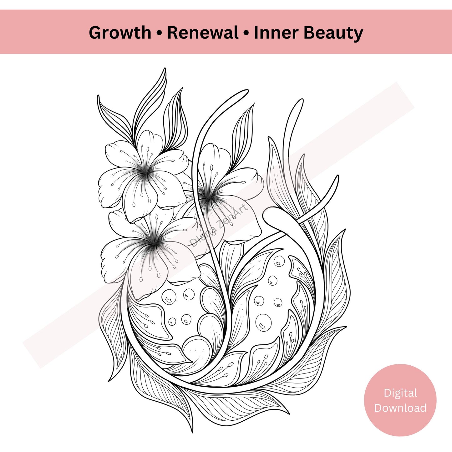 Delicate Floral Tattoo Design Hand Drawn