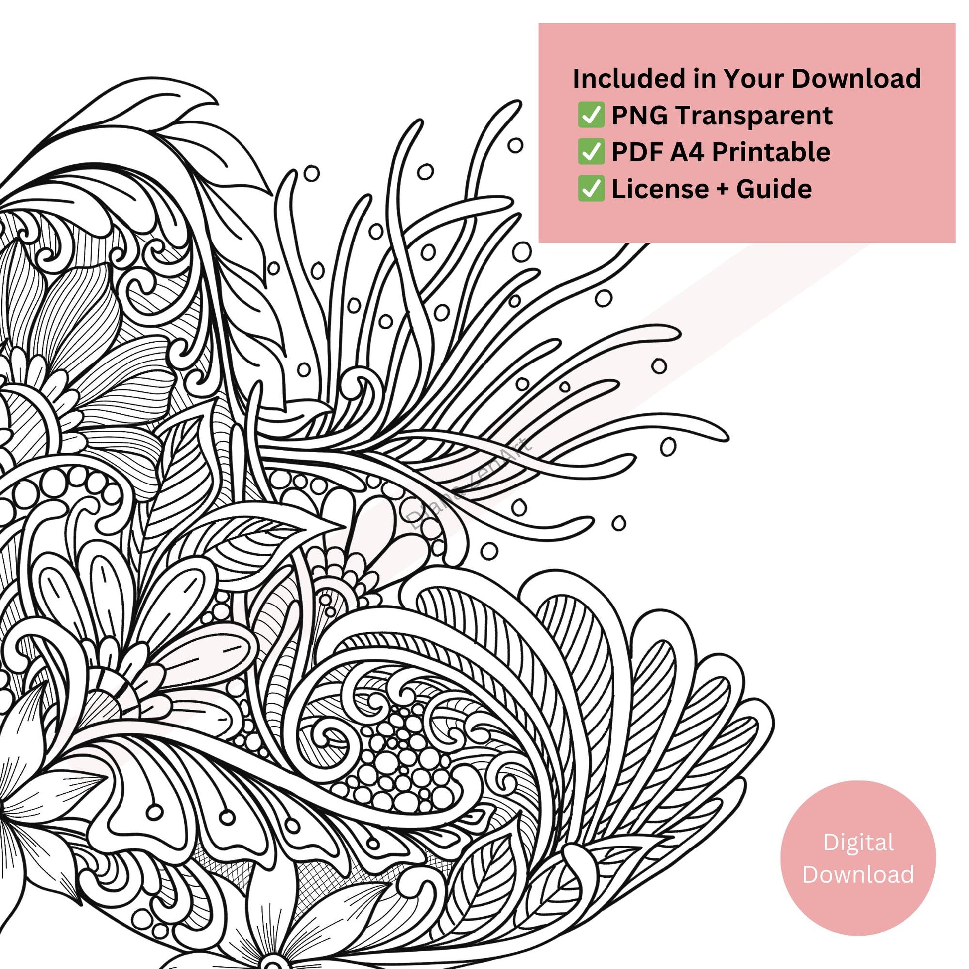 Artistic abstract floral tattoo with expressive flowing line art
