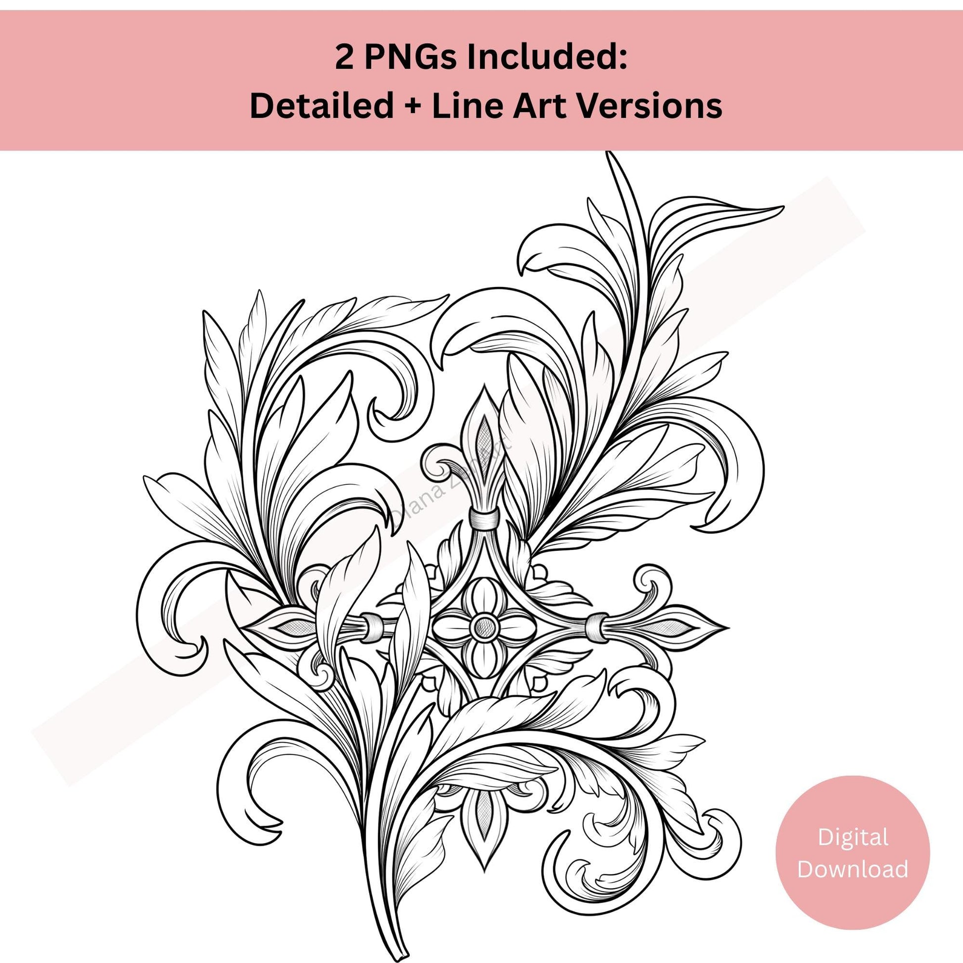 baroque-ornamental-tattoo-design-classic-line-art