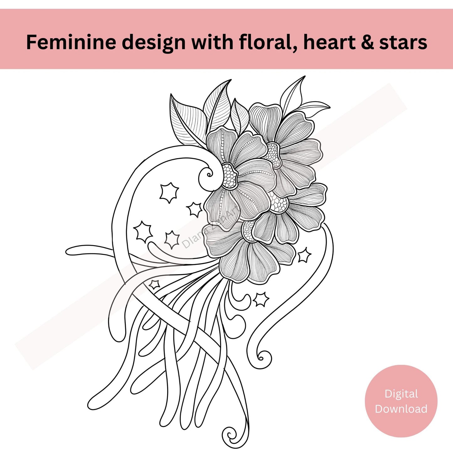 Heart flower tattoo design symbolizing love and connection in line art style