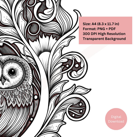Line art owl tattoo highlighting symbolic detail and clarity
