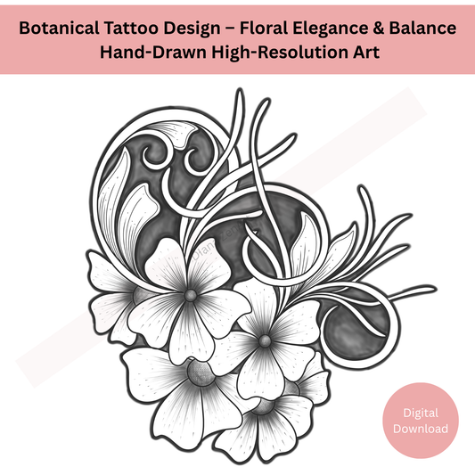 Refined botanical flower tattoo with soft line art detailing
